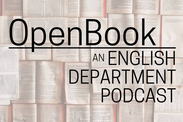OpenBook An English Department Podcast with books in the background
