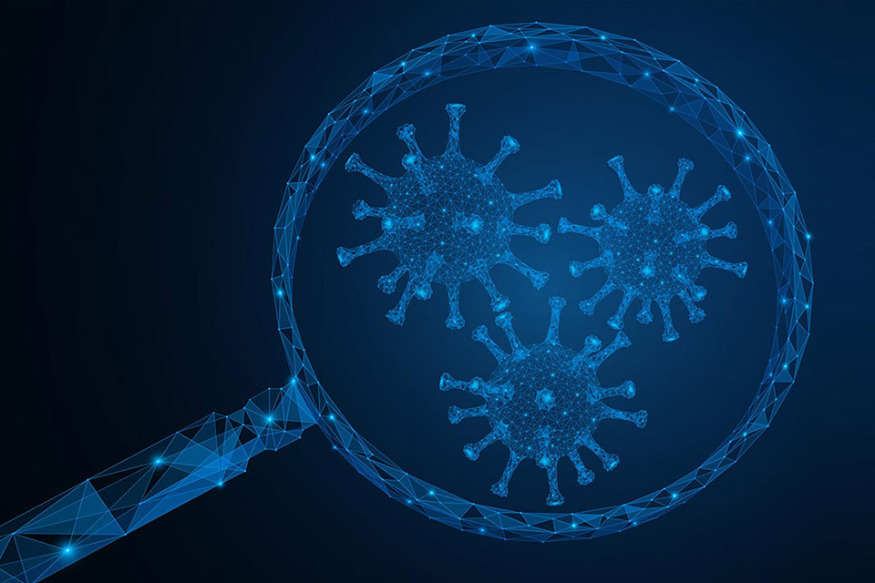 Blue coronavirus graphics