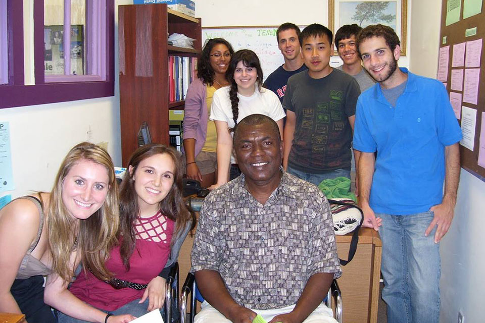 brandeis students gather at the advocacy clinic