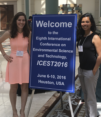 Sarah Lemelman ’16 and Ramya Ramakrishna ‘16 at the Academy of Sciences’ Eighth International Conference on Environmental Science and Technology in Houston.