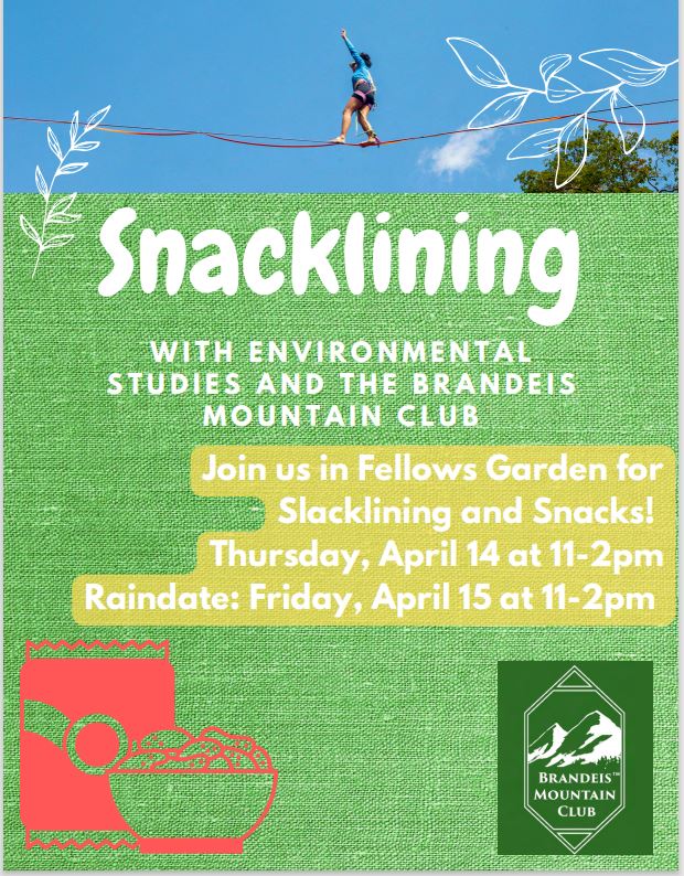 Snacklining with Environmental Studies and Brandeis Mountain Club