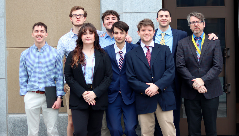 photo of ENACT Faculty Fellow Rich Meagher with his ENACT class outside the Virginia General Assembly 