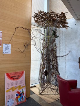 a wire tree art installation 