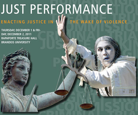 poster for "just performance" dec. 1 and 2, 2011, at brandeis university