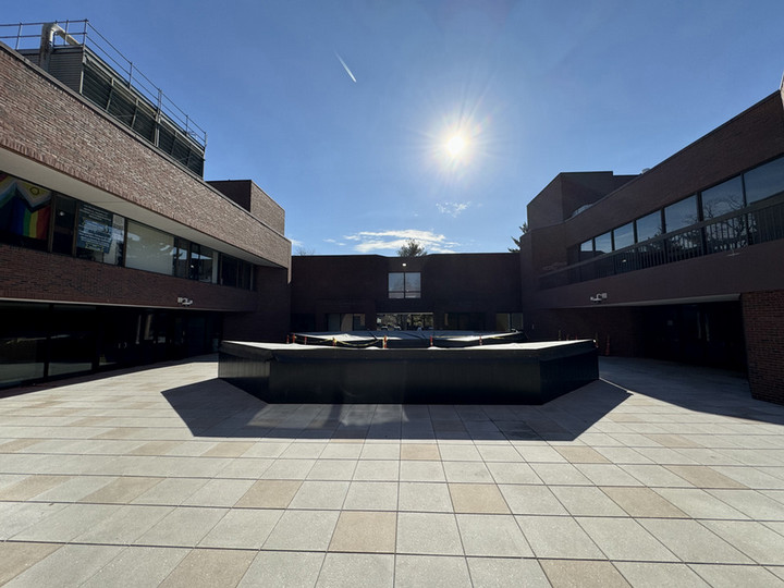 Usdan courtyard, new flooring visible.