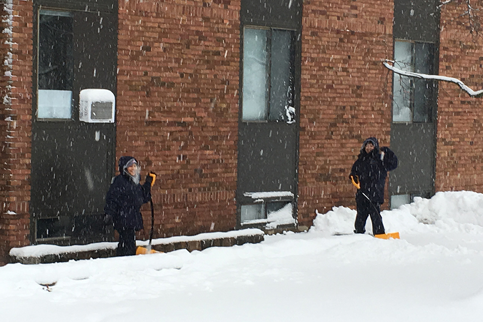 shoveling snow
