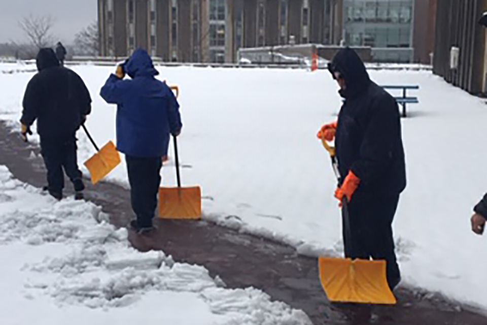 people shoveling snow
