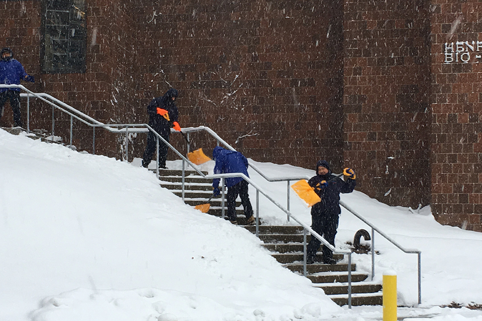 shoveling snow