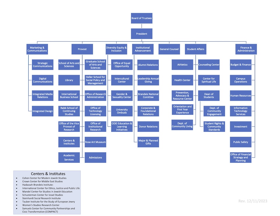 university organizational chart