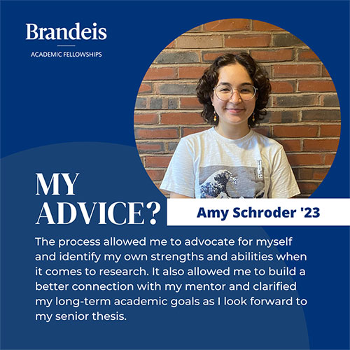 The process allowed me to advocate for myself and identify my own strengths and abilities when it comes to research. It also allowed me to build a better connection with my mentor and clarified my long-term academic goals as I look forward to my senior thesis.
