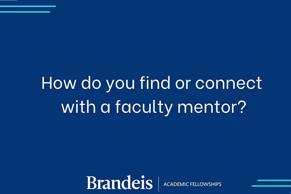 Title slide: How do you find or connect with a faculty mentor?