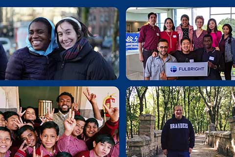 Collage of 4 photos of Fulbright scholars