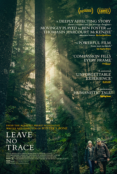 Leave No Trace poster: Two people walking through the woods