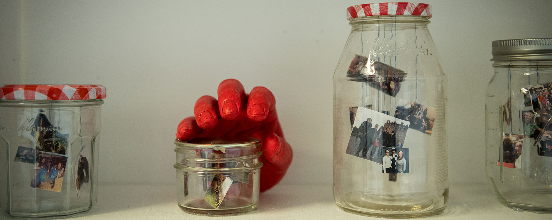 "Jam for Sale" artwork in glass jars