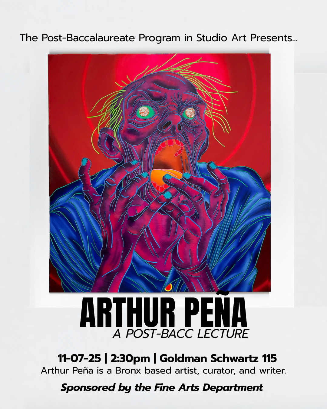 social post for Arthur Peña's talk on 11/7