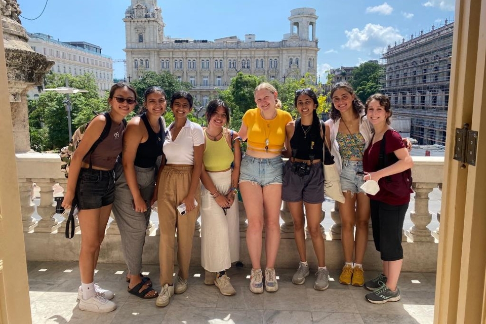 Brandeis students in Merida Summer 2022 cohort on excursion in Cuba
