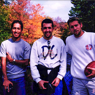 Three students posing