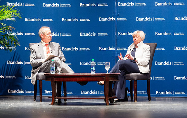 Janet Yellen and Steve Cecchetti on stage