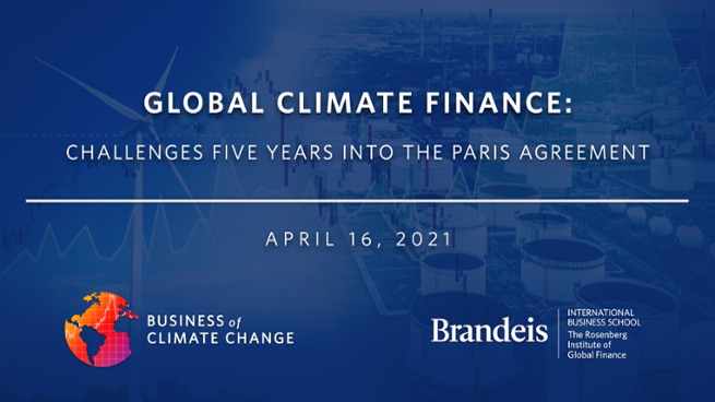 Global Climate Finance: Challenges Five Years into the Paris Agreement. April 16, 2021