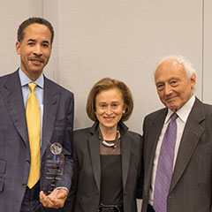 Infor CEO Charles Phillips, Barbara Perlmutter and Brandeis Trustee Louis Perlmutter '56