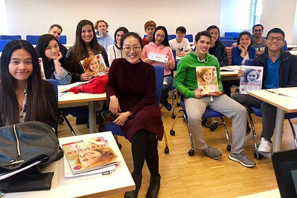 Jueru Pan, MA’18, in German class at Otto Beisheim Business School (WHU) in Germany