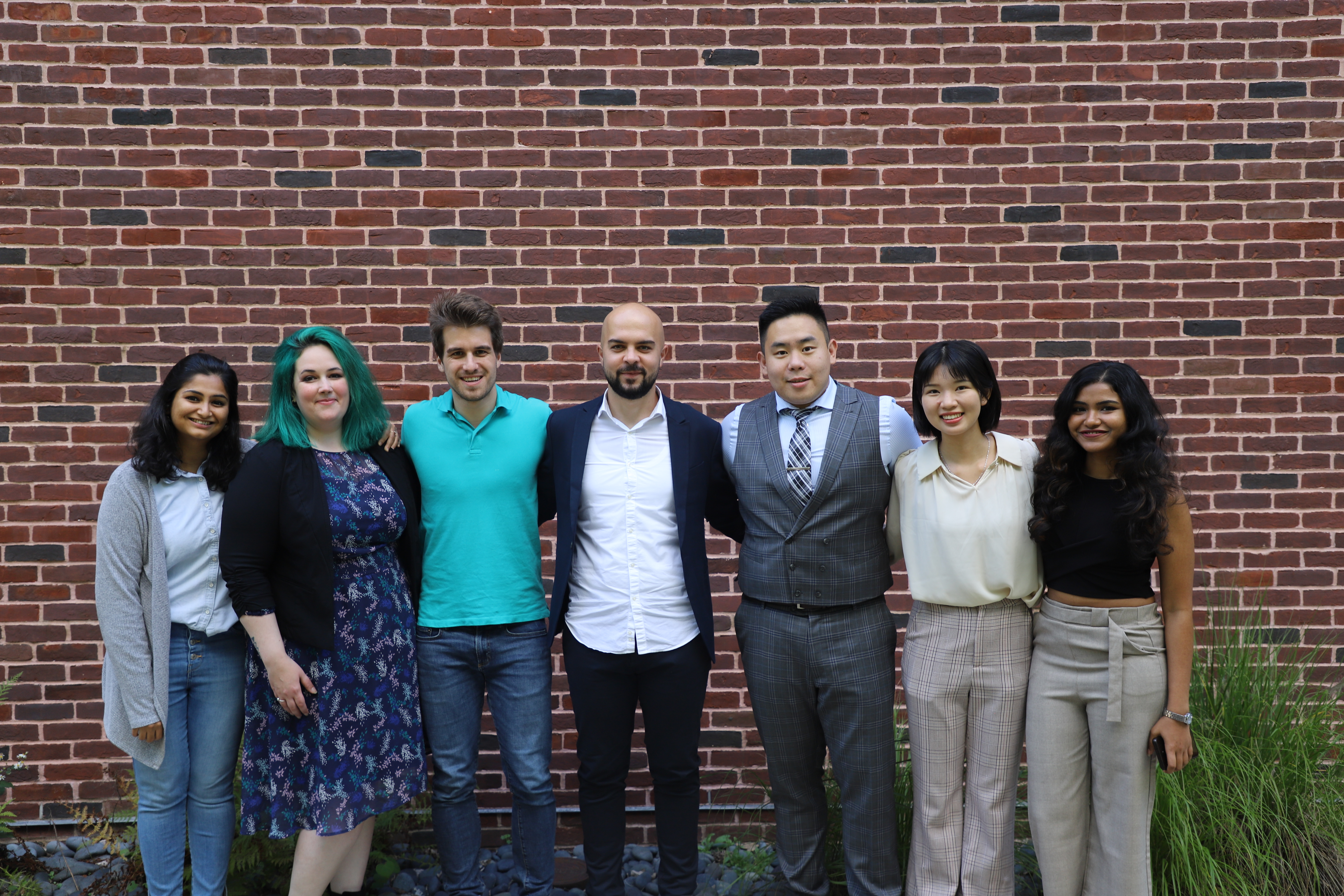 Student Ambassadors (from left): Shanaaz Kamal, Amanda Quaranto-Schulte, Krisztian Gado, Klaudio Prifiti, Darren Deng, Ruth Yang, Santoshi Kumari Kotni 