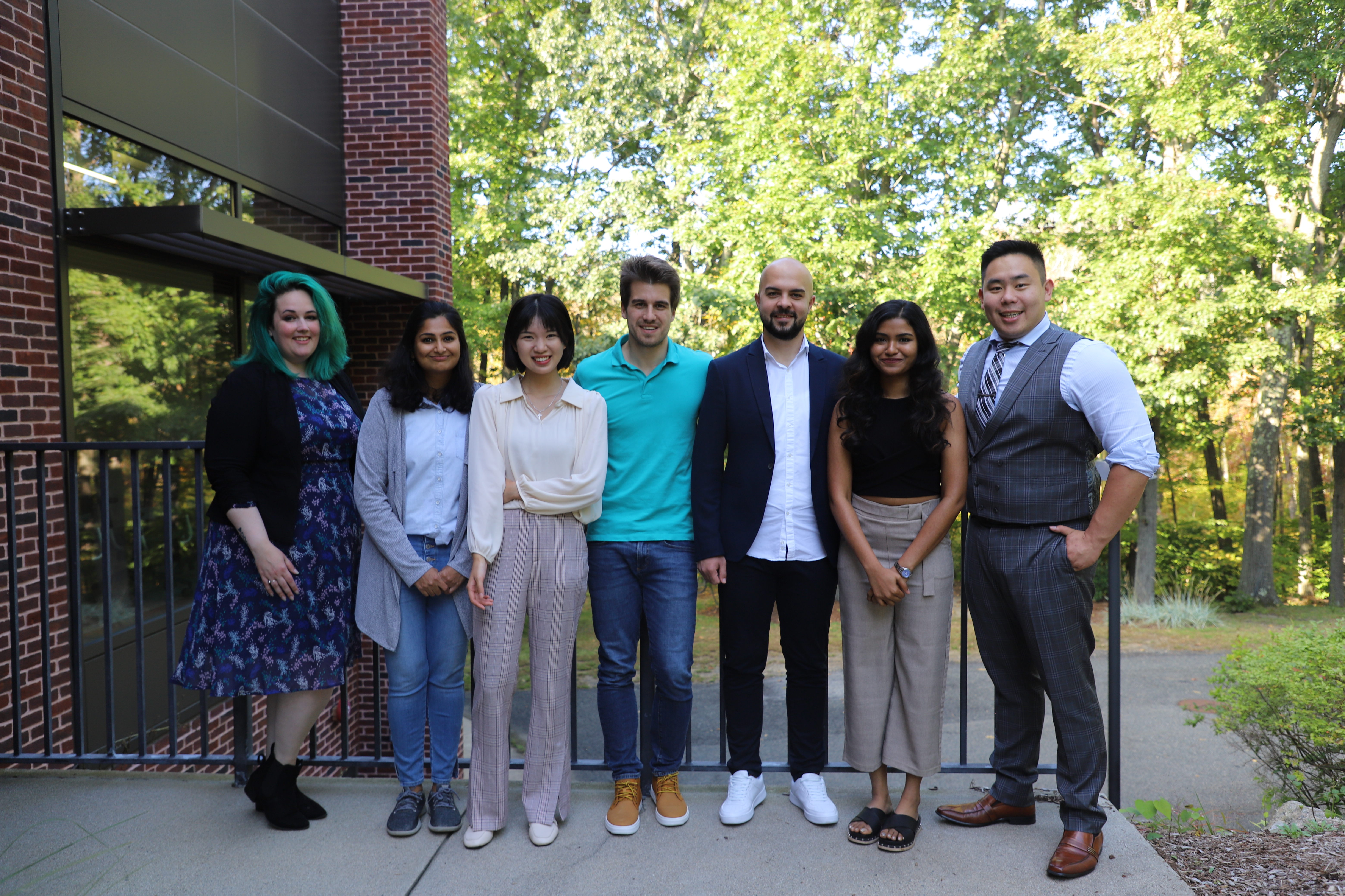 Student Ambassadors (from left):  Amanda Quaranto-Schulte, Shanaaz Kamal, Ruth Yang, Krisztian Gado, Klaudio Prifiti, Santoshi Kumari Kotni, Darren Deng 
