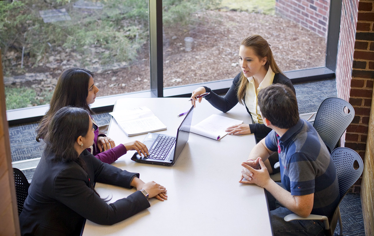Students in business attire