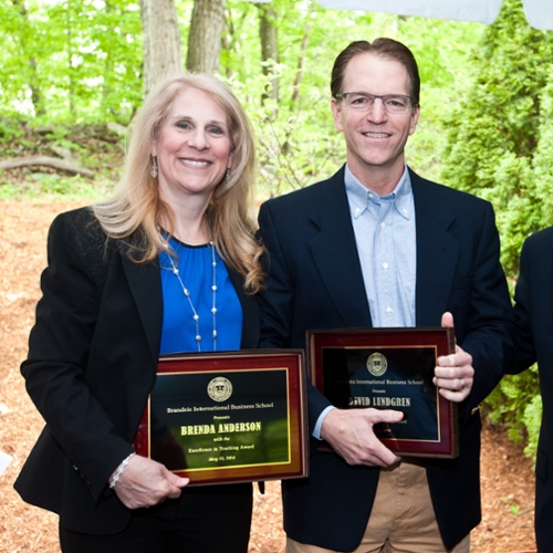 Brenda Anderson and Peter Lundgren pose with their awards.