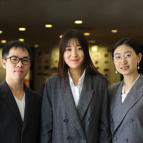 Three award-winning students.