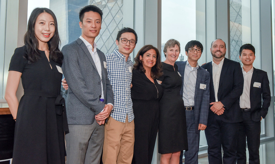 Incoming Dean Kathryn Graddy (fourth from right) with alumni, faculty and staff in Beijing.