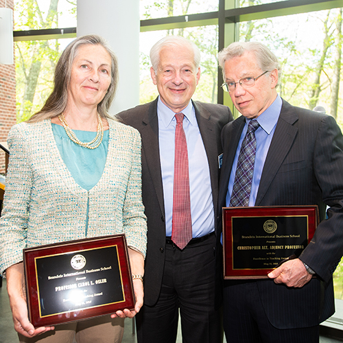 Carol Osler, Interim Dean Peter Petri, Christopher Alt