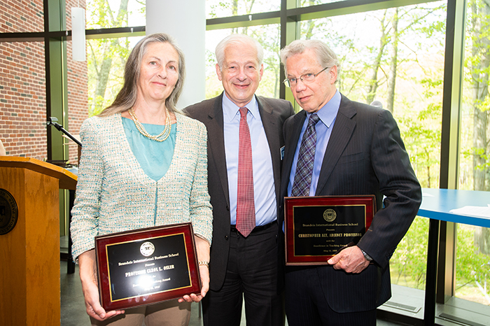 Professor Carol Osler, Interim Dean Peter Petri, Christopher Alt - Adjunct Professor