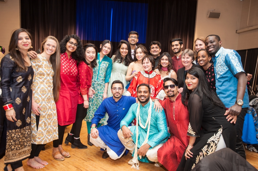 Performers and supporters alike pose for a group photo.