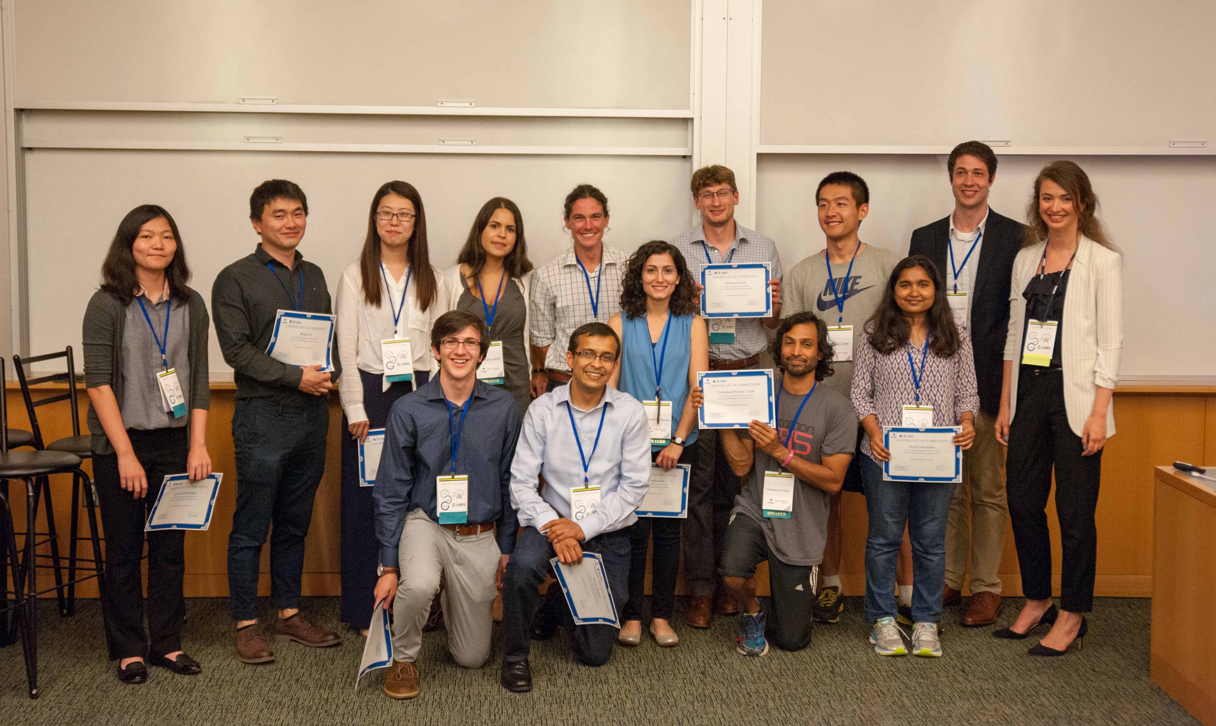 Brandeis University's National Science Foundation I-Corps fellows at the HackMyPhD event.