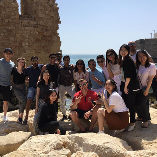 Brandeis IBS students pose together during their trip to Israel.