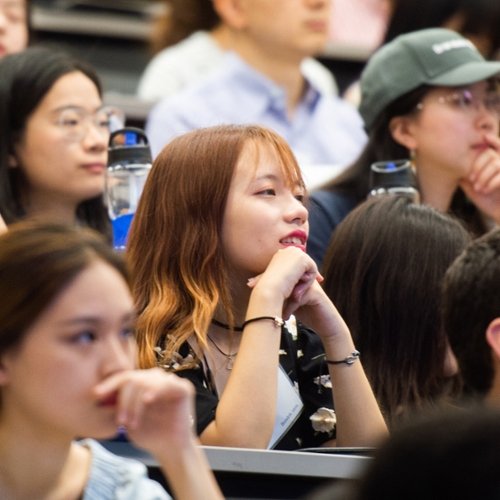 Students at orientation.