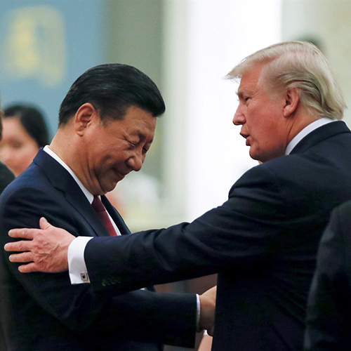 President Trump shaking Chinese President Xi Jinping