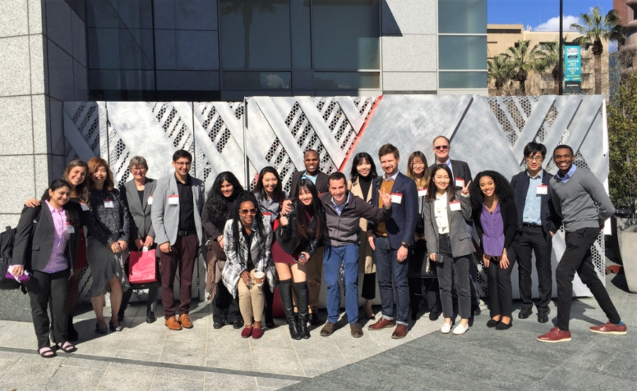 Students outside Adobe.