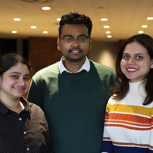 From left to right: Malavika Andavilli, Maneesh Ramanadham and Rati Thakur.