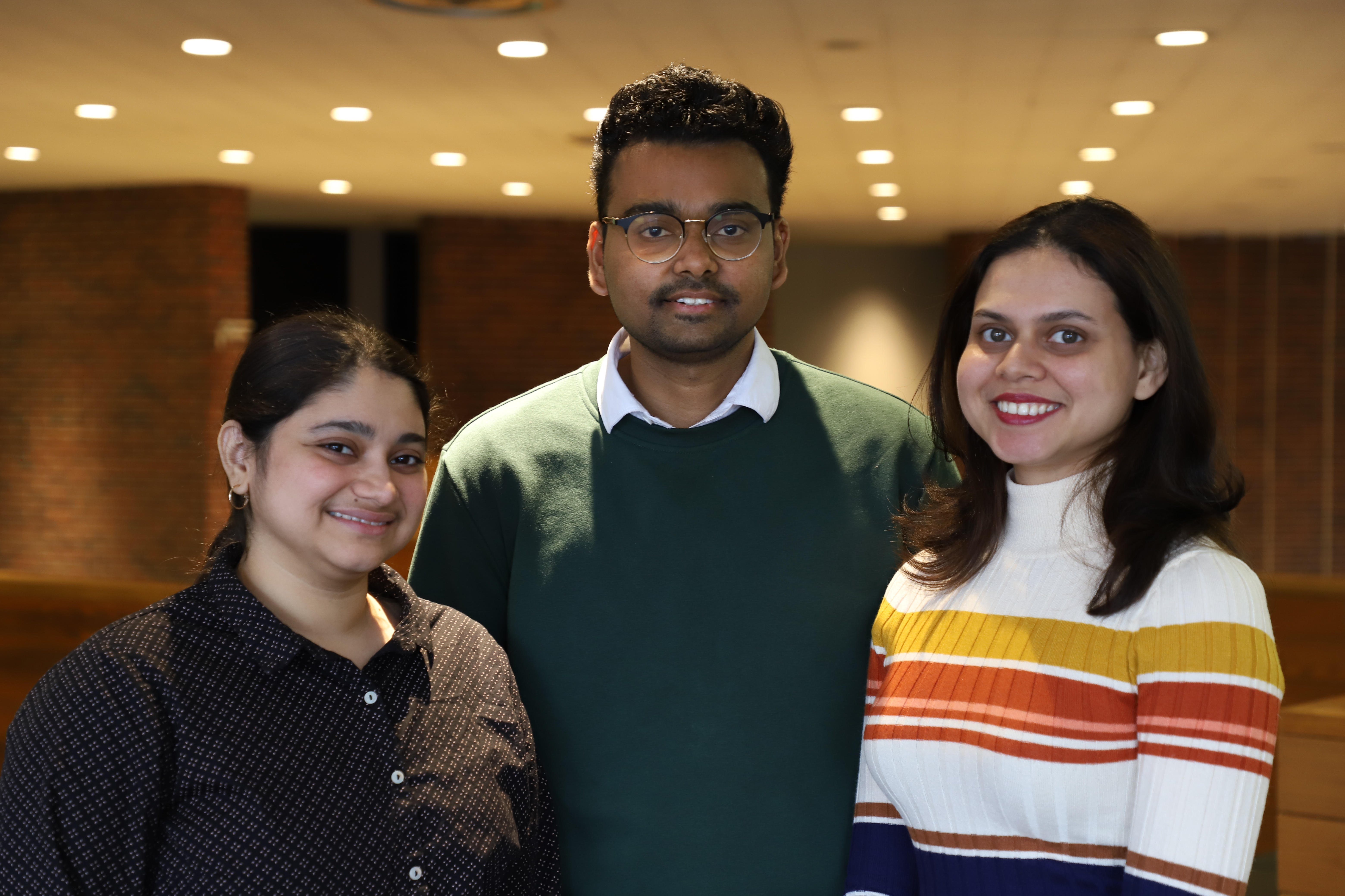 From left to right: Malavika Andavilli, Maneesh Ramanadham and Rati Thakur.