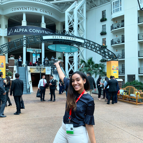 Arlenys Reyes outside the ALPFA conference in Nashville.