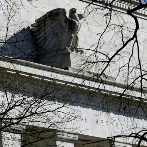 The exterior of the Federal Reserve headquarters in Washington