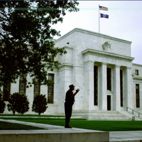 The exterior of the Federal Reserve headquarters in Washington