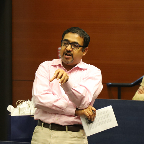 A screen grab of Prof. Debarshi Nandy giving his lecture.