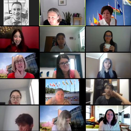 A screen capture of the virtual Dean's welcome session.