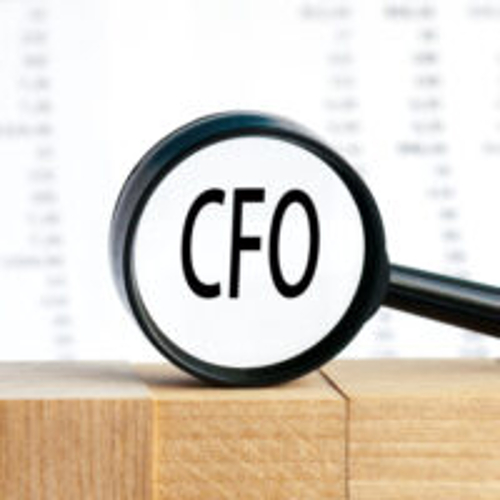 A graphic showing a magnifying glass with the letters "CFO" in the glass.