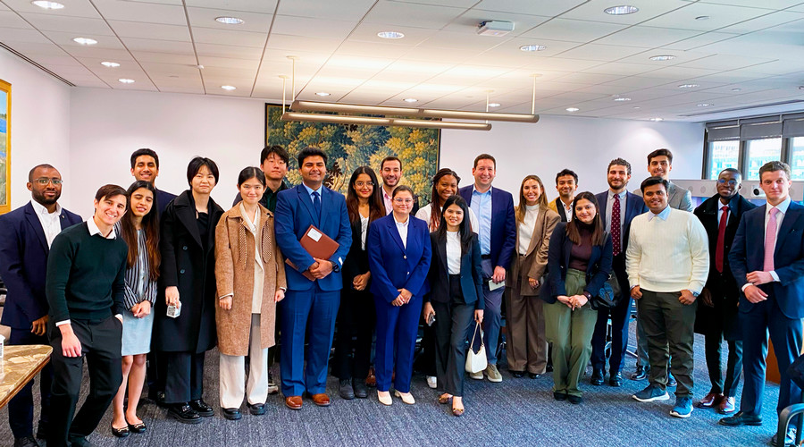 Students visited HSBC, above, BlackRock and J.P. Morgan Chase & Co.