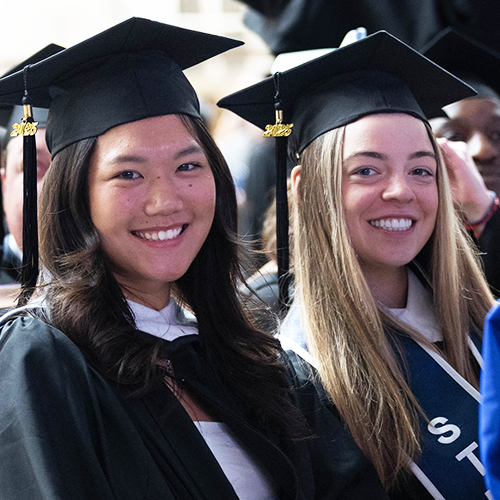 Students attending graduation