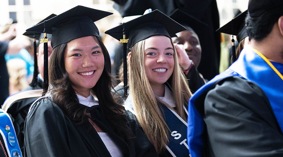 Brandeis International Business School graduates at Brandeis University’s 74th Commencement Exercises.